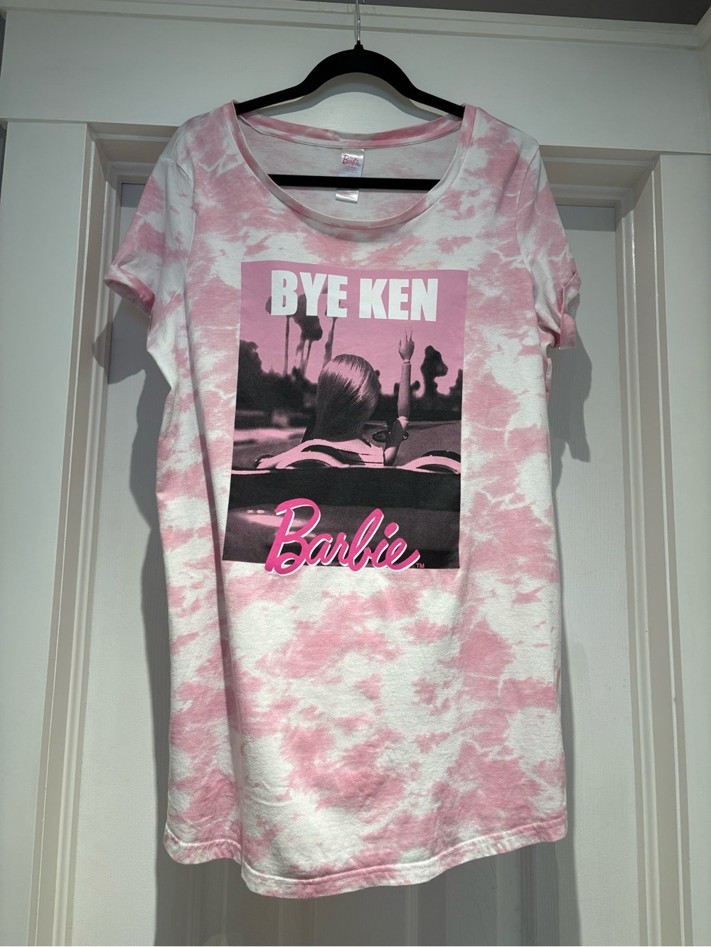 Barbie Pink & White Tie-Dye 'Bye Ken' Graphic Tee